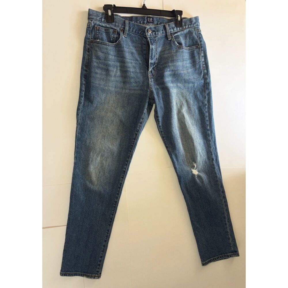 GAP Best Girlfriend Jeans Womens 30 Blue Distressed Medium Wash Denim Boyfriend - Picture 2 of 2